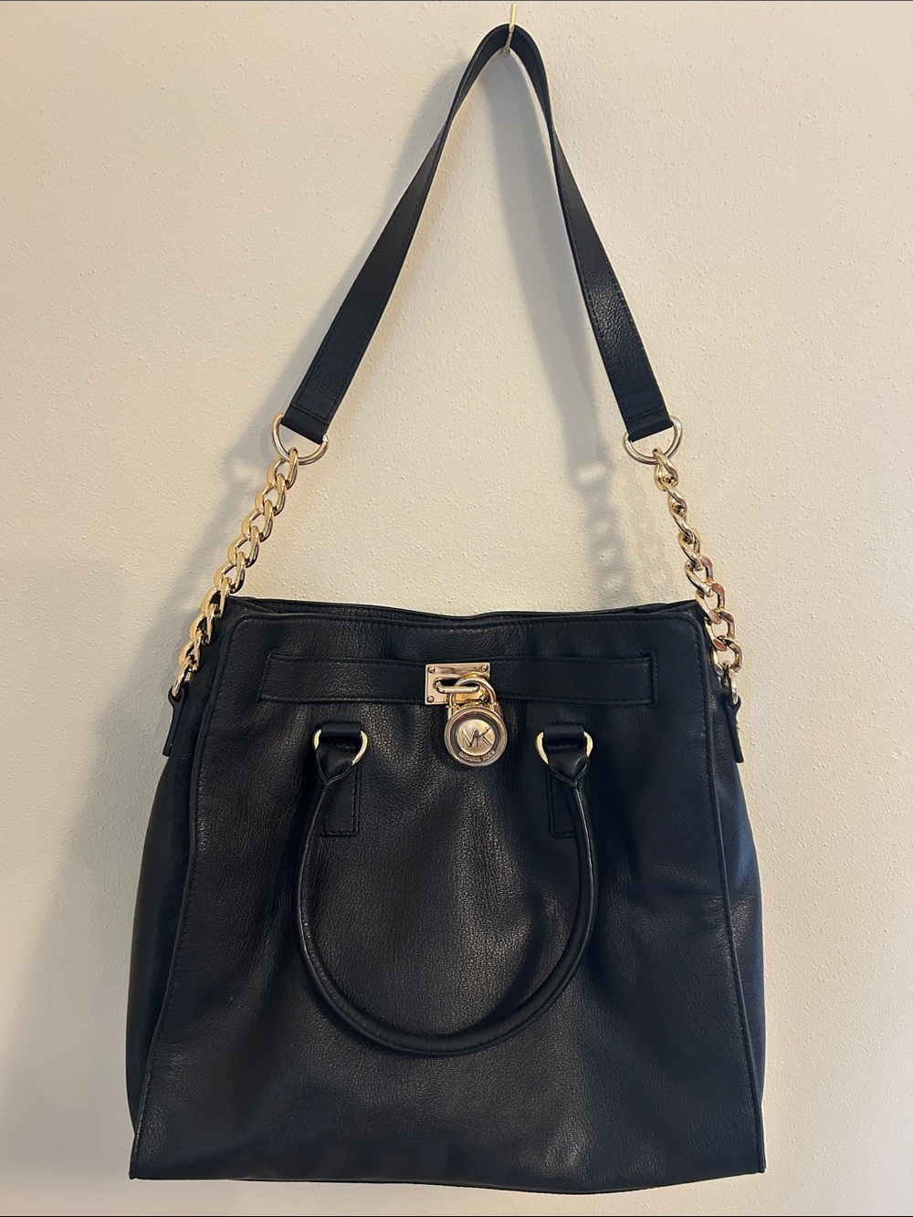 Michael Kors Black Hamilton Saffiano Leather Tote
